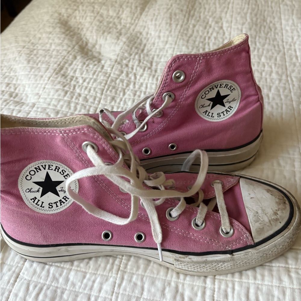 Converse Pink Platform Canvas High-Tops